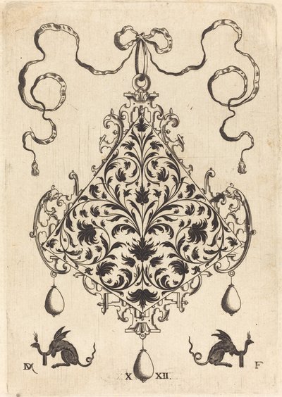 Grand pendentif, motif de feuillage ornemental - Daniel Mignot