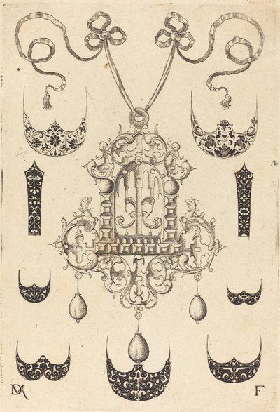 Pendentif entouré de sept boucliers et deux bandes ornementales - Daniel Mignot