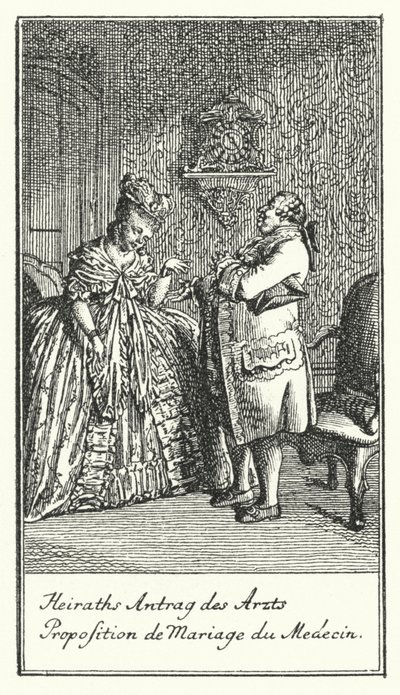 Proposition de mariage du Docteur (gravure) - Daniel Nikolaus (after) Chodowiecki