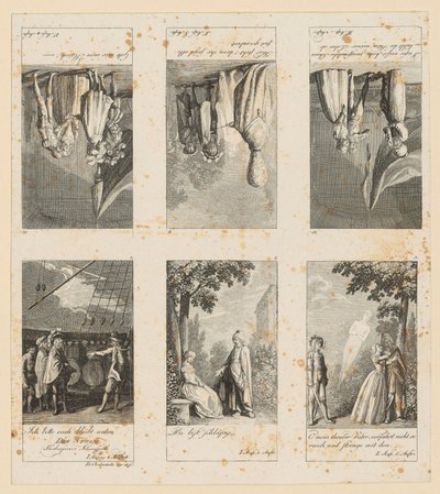 Pages 1 à 3 et 10 à 12 de « La Tempête » de Shakespeare - Daniel Nikolaus Chodowiecki