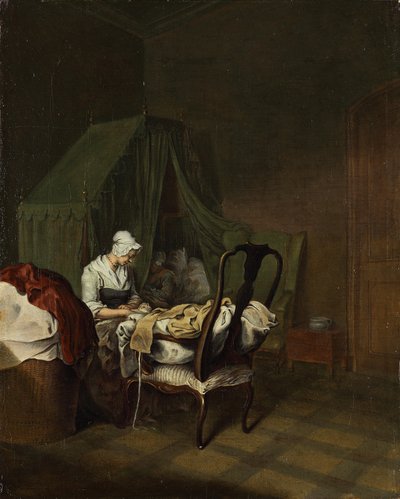 La chambre de la parturiente - Daniel Nikolaus Chodowiecki