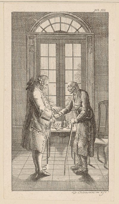 M. v. G. serre la main du vieil homme - Daniel Nikolaus Chodowiecki