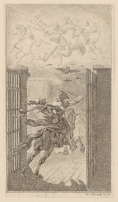 Lenore, page 3 du premier numéro des « Poèmes de Gottfried August Bürger » - Daniel Nikolaus Chodowiecki