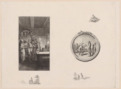 Gravure de titre et vignette pour le « Tableau de Saint-Pétersbourg » de Storch, première partie - Daniel Nikolaus Chodowiecki