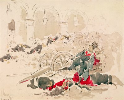 Barricade sur la rue de Rivoli pendant la Commune de Paris - Daniel Urrabieta Vierge