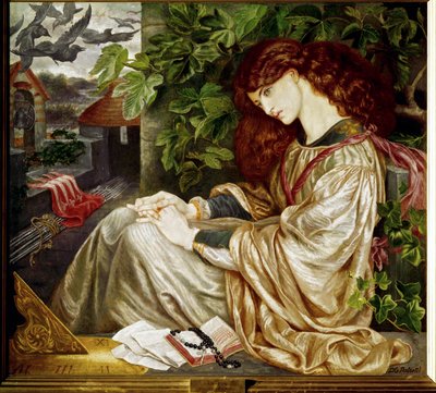 La Pia ... (peinture sur toile) - Dante Gabriel (after) Rossetti