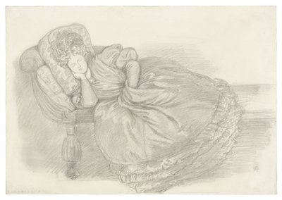 Étude de Fanny Cornforth, endormie sur une chaise longue - Dante Gabriel Rossetti