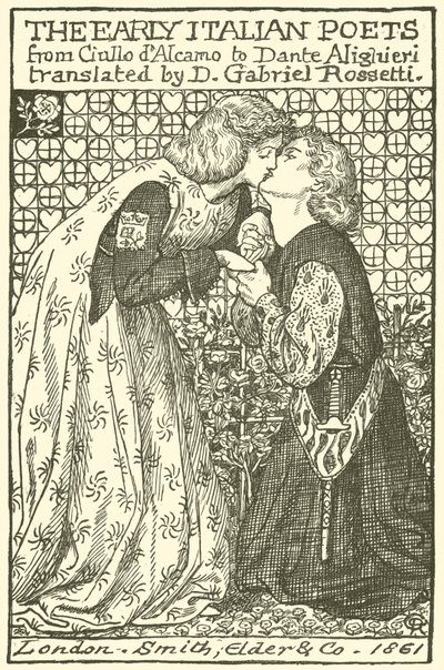 Les Premiers Poètes Italiens, conception pour une page de titre - Dante Gabriel Charles Rossetti