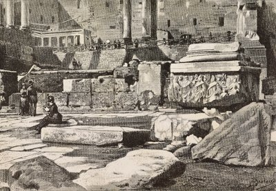 Plates-formes dans le Forum romain, Rome, Italie, gravure d