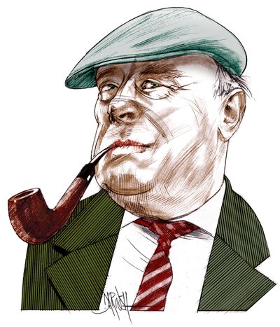 Ernst Von Salamon, 2021 (dessin numérique au crayon de couleur) - Dariush Radpour