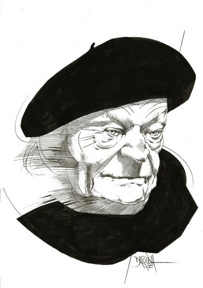 Giuseppe Ungaretti, 2024 (dessin au crayon amélioré numériquement) - Dariush Radpour