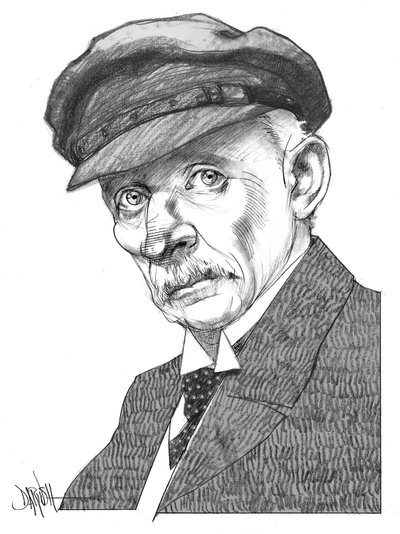 Gustav Meyrink, 2024 (dessin numérique au crayon de couleur) - Dariush Radpour