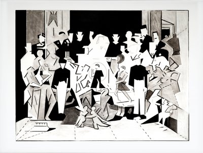 Ballade de Charles et Di version 2, 2018 (fusain sur papier) - Darren Coffield