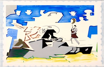 Charles et Di (paysage), 2019 (huile sur toile) - Darren Coffield
