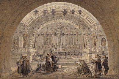 Calvaire (lithographie en couleur) - David (after) Roberts