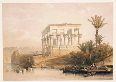 Égypte, le temple de Philæ connu sous le nom de "Lit du Pharaon" (gravure) - David (after) Roberts