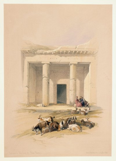 Égypte, entrée des Grottes de Beni Hassan, gravure d