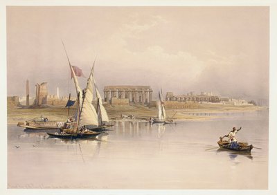 Égypte, ruines de Louxor depuis le Nil - David (after) Roberts