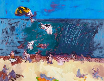 Plage avec parapente - David Alan Redpath Michie