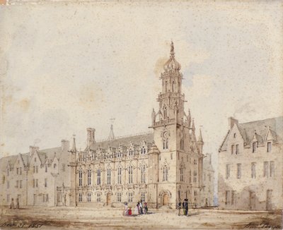 La Bourse Royale de Dundee avec tour et couronne : Premier dessin - David Bryce