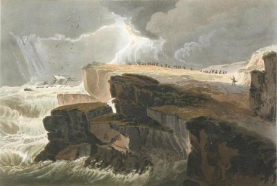 Planche du Livre 10 Tempête, Vue sur la côte de Hastings de A Treatise on Landscape Painting gravée par Richard Reeve (né en 1780), 1813-14 - David Cox