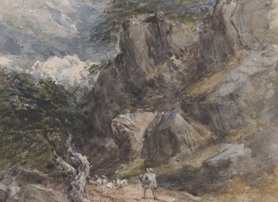 Conduite de moutons dans un paysage rocheux, ca. 1846 - David Cox the elder