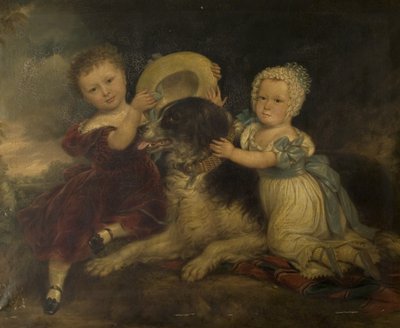 Arthur et Frances Hood, les enfants de Sir Arthur Gregory de Styvechale Hall, et Nelson, 1838 - David Gee