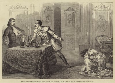 Parmi les amateurs, scène de Complot et Passion, jouée par le Blackheath Dramatic Club - David Henry Friston