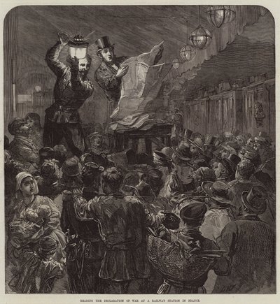 Lecture de la déclaration de guerre dans une gare en France - David Henry Friston