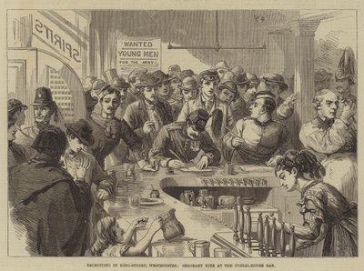 Recrutement à King-Street, Westminster, sergent Kite au bar du pub - David Henry Friston