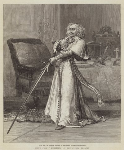 Scène de Richelieu, au Lyceum Theatre - David Henry Friston