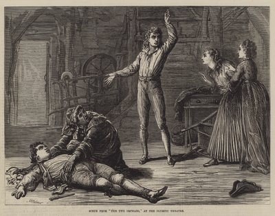 Scène de Les Deux Orphelines, au Théâtre Olympique - David Henry Friston