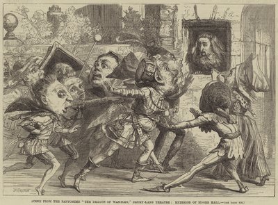 Scène de la pantomime Le Dragon de Wantley, Théâtre de Drury-Lane, Extérieur de Moore Hall - David Henry Friston