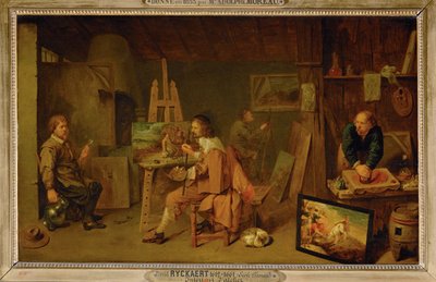 Peintres dans leur atelier ... - David III Ryckaert