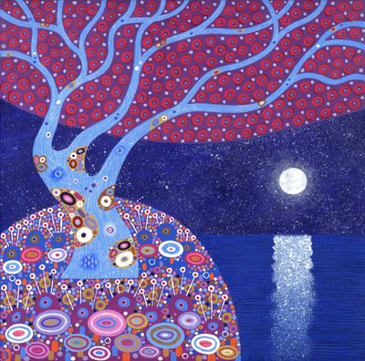 Lune de minuit, 2016 (acrylique sur toile) - David Newton