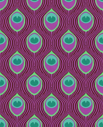 Peacock Magenta, 2019 (technique mixte numérique) - David Newton