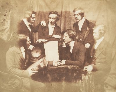 Prof. Fraser, Rév. Welsh, Rév. Hamilton, et trois autres hommes - Hill and Adamson