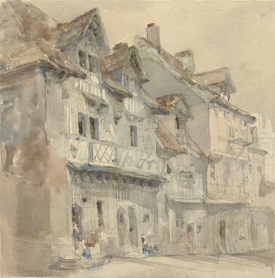 Maisons à Dieppe - David Roberts (attributed to)