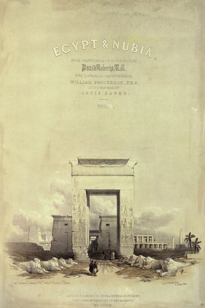 Grande porte menant au temple de Karnak, page de titre de 