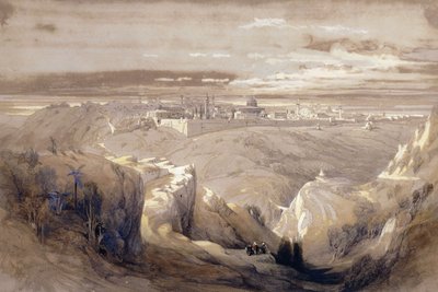 Jérusalem depuis la route menant à Béthanie - David Roberts