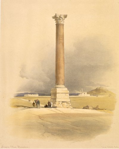 Colonne de Pompée, Alexandrie, de "Égypte et Nubie", Vol.1 - David Roberts