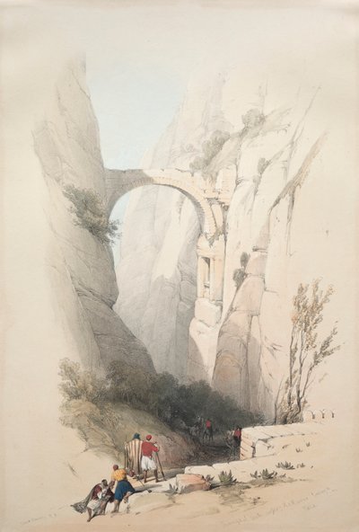 Arc de triomphe traversant le ravin menant à Petra, 1839 - David Roberts
