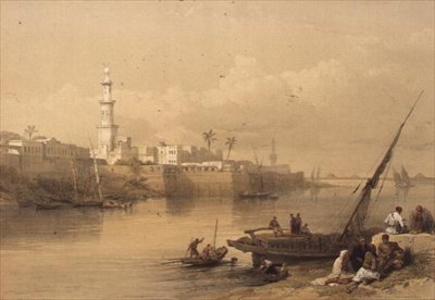 Vue sur le Nil, ferry vers Gizeh, de 