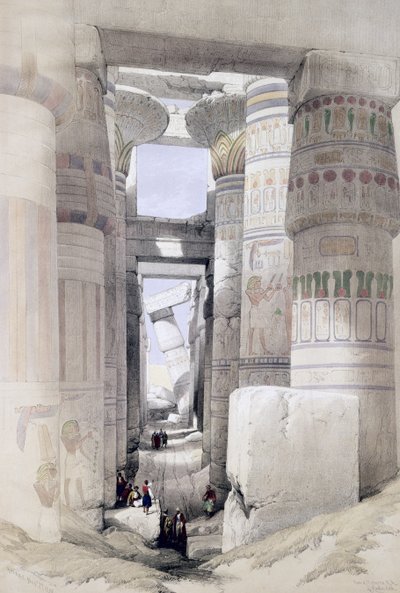 Vue à travers la salle des colonnes, Karnak, d