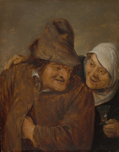 Deux paysans avec un verre de vin - David Teniers II