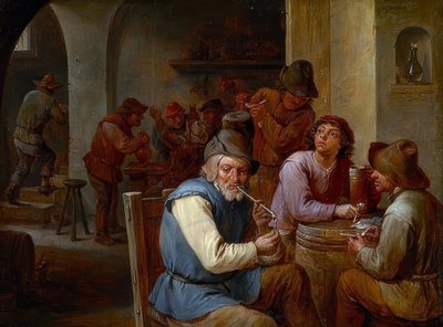 Dans le bistrot du village. Vers 1660 - David Teniers the Elder