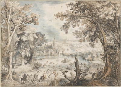 Paysage avec une chasse au lièvre - David Vinckboons