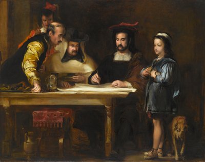 Christophe Colomb dans le couvent de La Rábida expliquant son voyage prévu, 1834 - David Wilkie