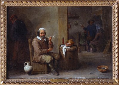 Un Paysan Fumant dans une Auberge - David Teniers the Younger