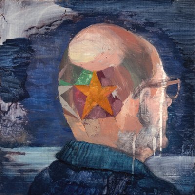 Autoportrait 3 (Tonsure, Marcel Duchamp), 2021 (huile sur lin) - Davis Lisboa